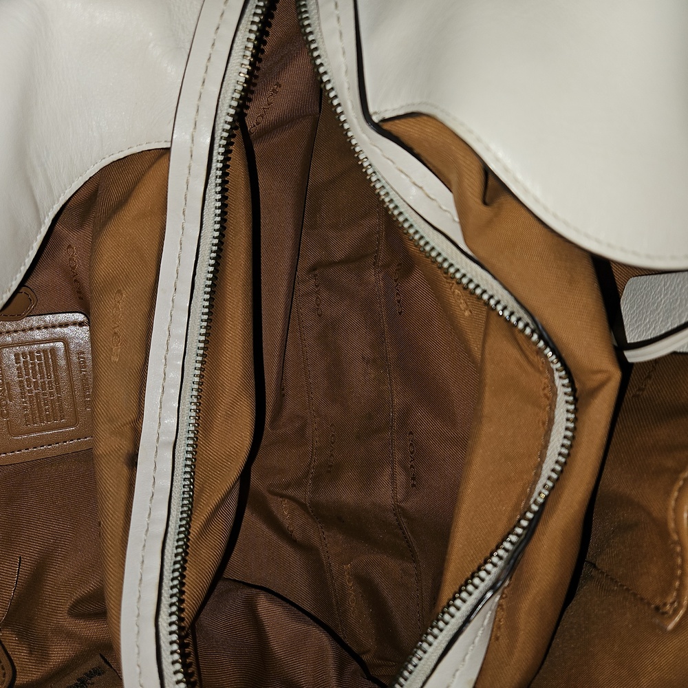 Coach EDIE Signature Embossed Handbag with Rivets - Picture 11 of 12